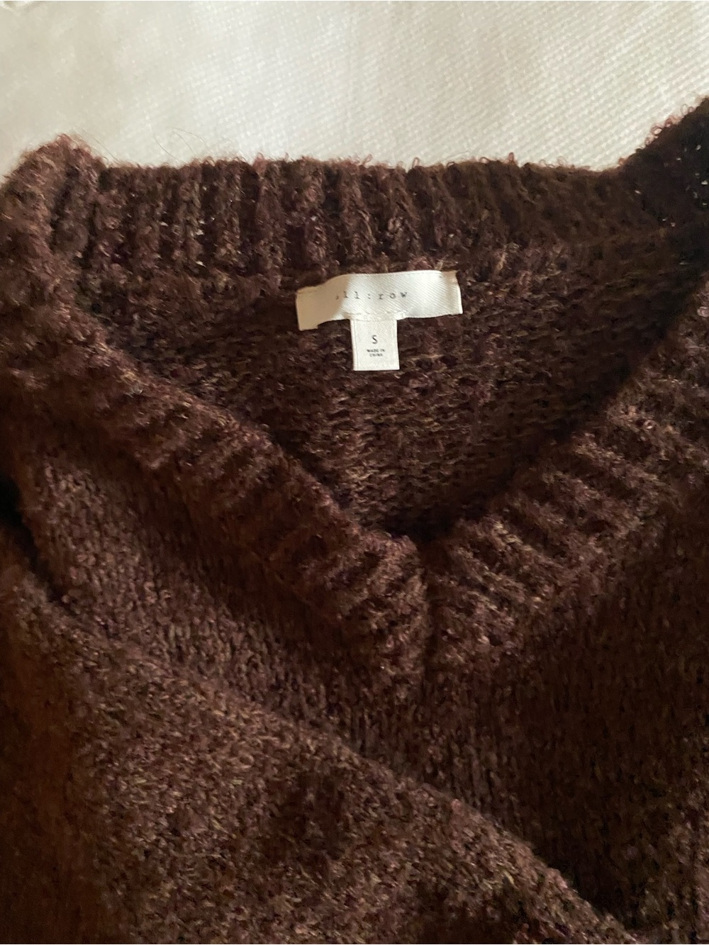 All:Row Brown Crew Neck Sweater Size Small